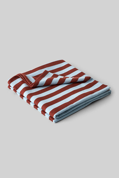 THROW, BROWN/ LIGHT BLUE
