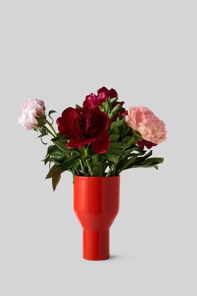 VASE, FLOWERSHADE, ROT