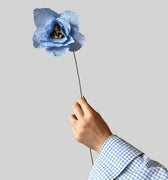 PAPER FLOWER, POPPY, LIGHT BLUE