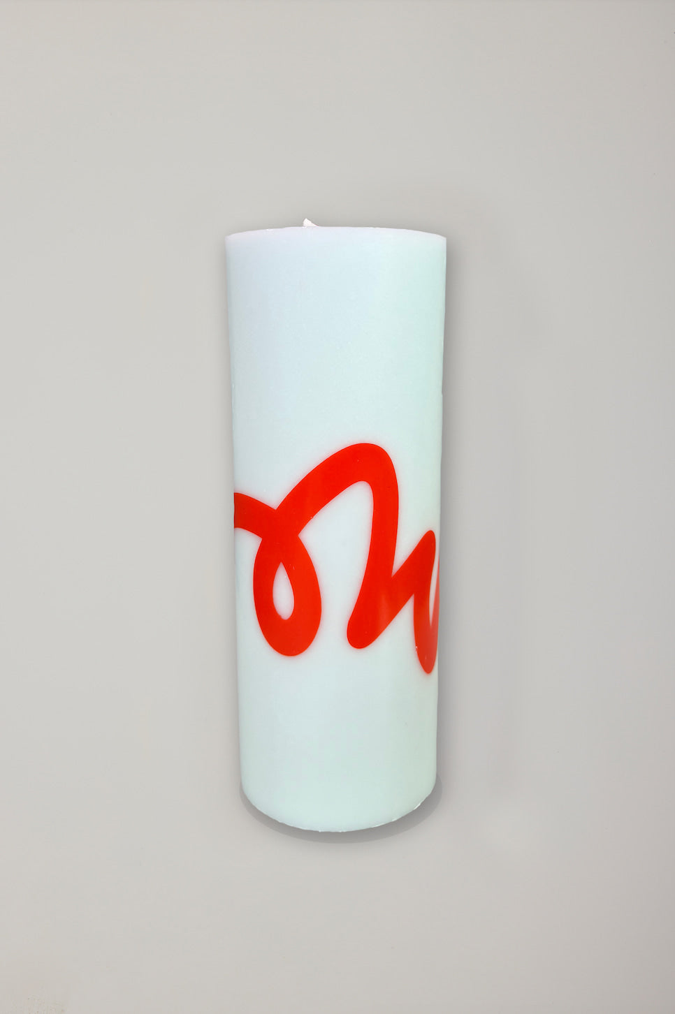 PILLAR CANDLE, MINT/RED