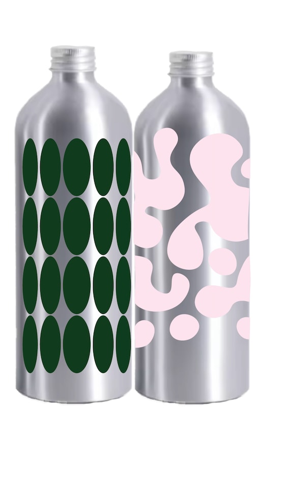 BOTTLE, SMALL, 2 PCS, DARK GREEN/ROSE