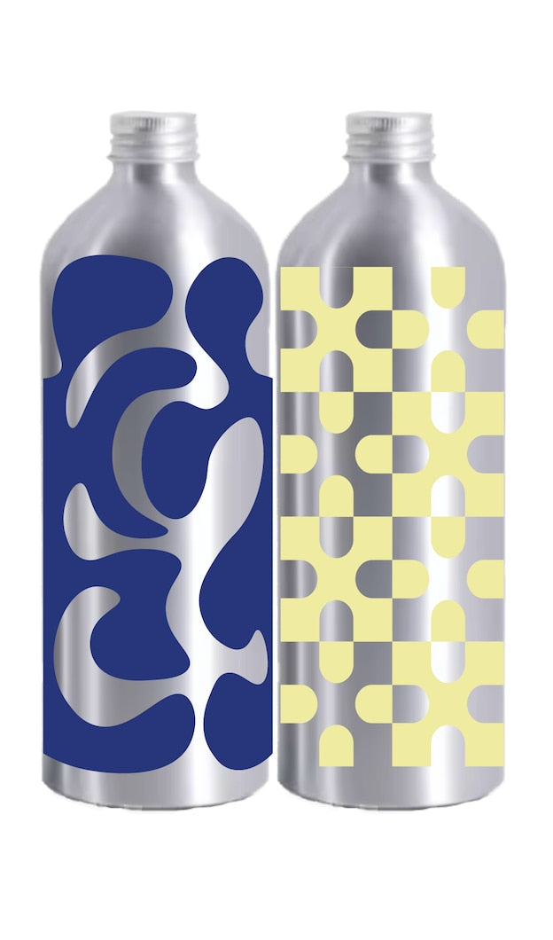 BOTTLE, LARGE, 2PCS, BLUE/YELLOW
