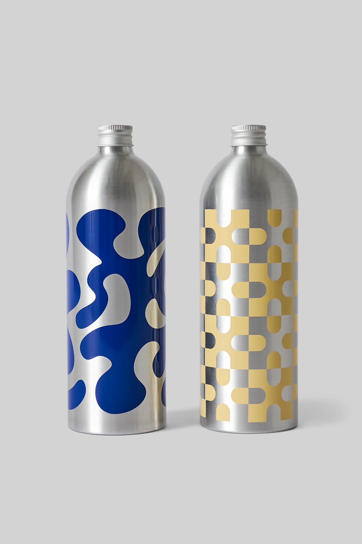 FLASCHE, GROSS, 2 STK., BLAU/GELB
