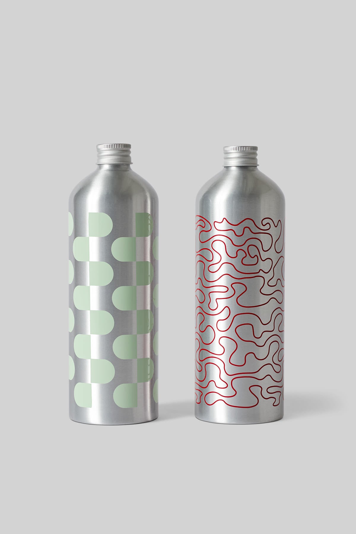FLASCHE, MITTEL, 2 STK., MINT/ROT