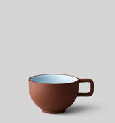 CLAYWARE, COFFEE CUP, 2 PCS, TERRACOTTA/BLUE