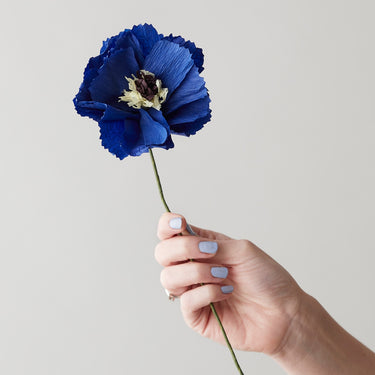 PAPER FLOWER, PEONY, BLUE