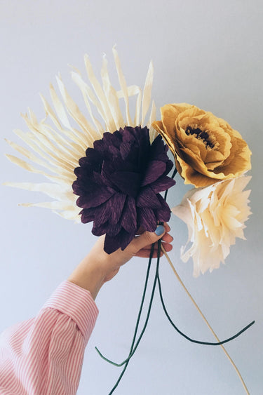 PAPER FLOWER, PALM, SAND