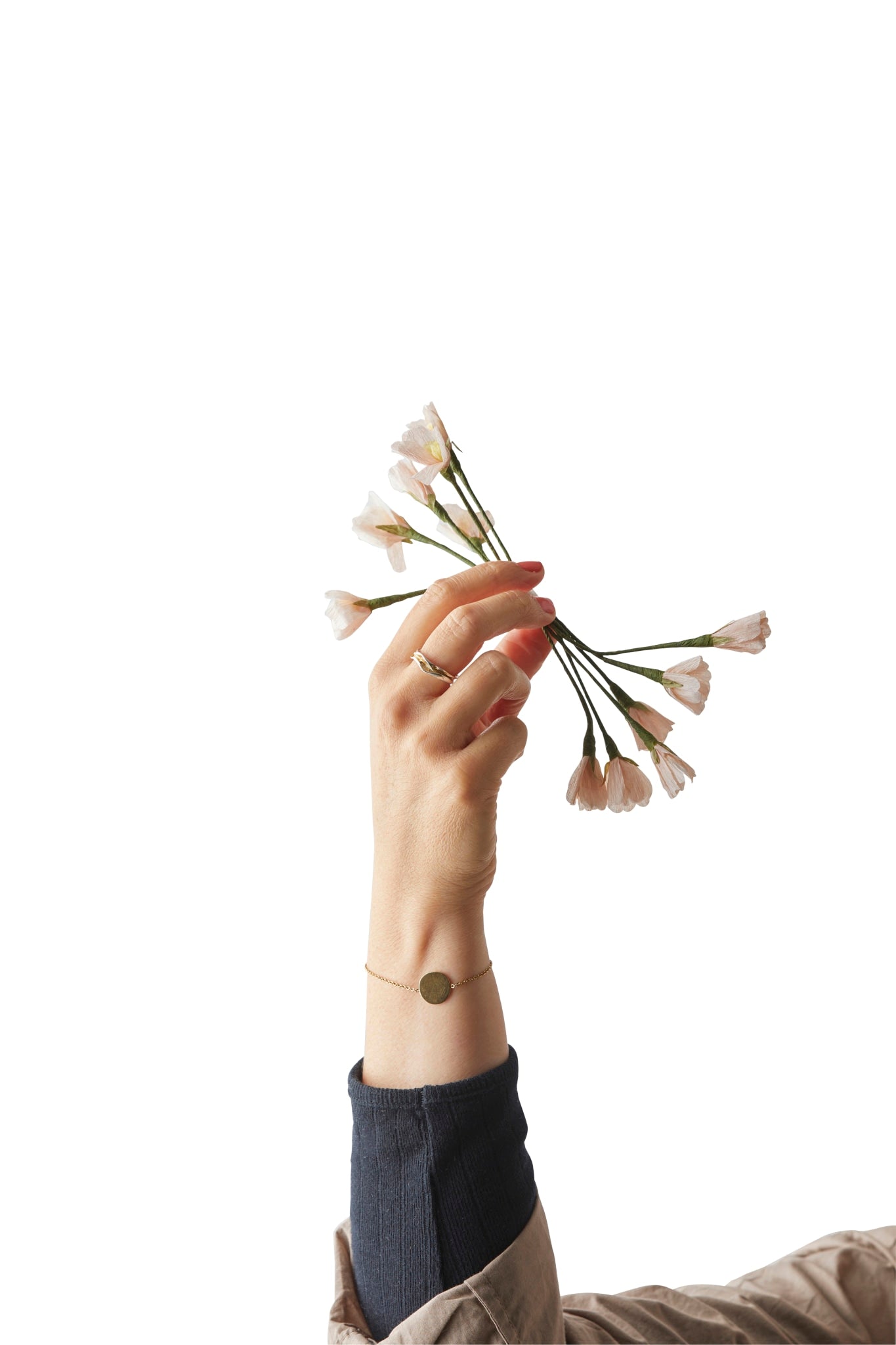 PAPIERBLUMEN, APFELBLUME UND ROSE