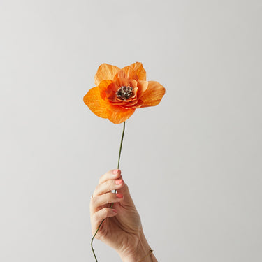 PAPER FLOWER, POPPY, ORANGE