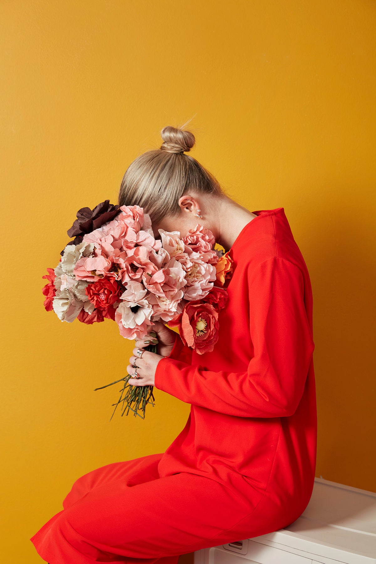 PAPER FLOWER, PEONY, GRAY