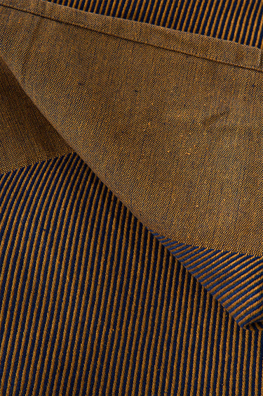 PLAID, DARK BLUE/OCHRE