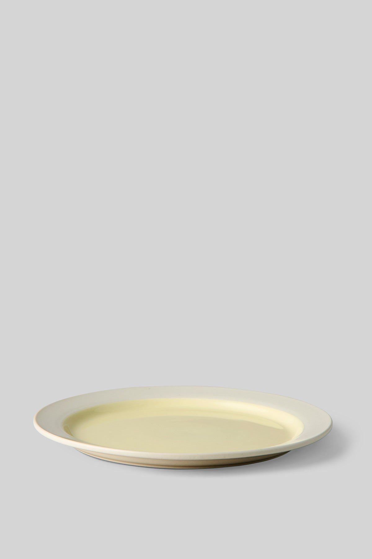 CLAYWARE, PLATE, LARGE, 2 PSC, IVORY/YELLOW