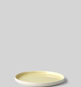 CLAYWARE, PLATE, MEDIUM, 2 PCS, IVORY/YELLOW
