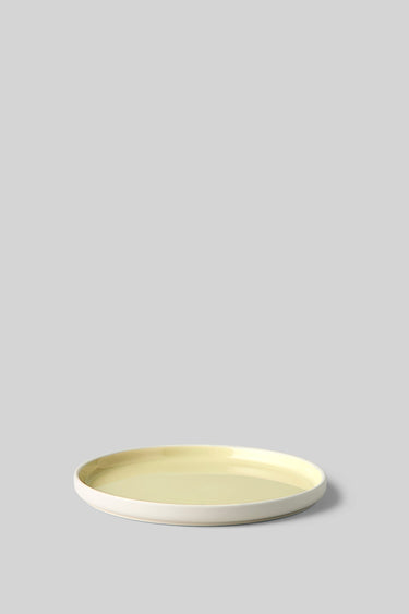 CLAYWARE, PLATE, MEDIUM, 2 PCS, IVORY/YELLOW