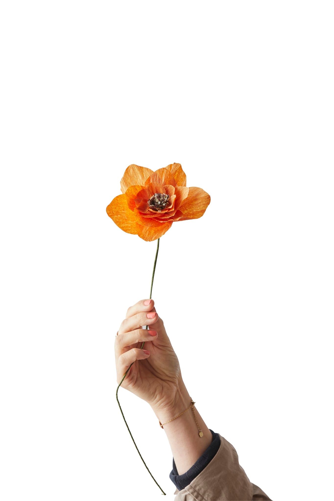 PAPER FLOWER, POPPY, ORANGE