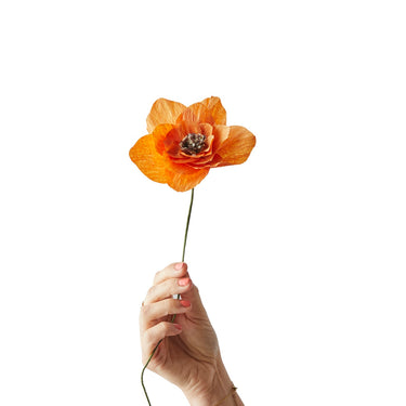 PAPER FLOWER, POPPY, ORANGE