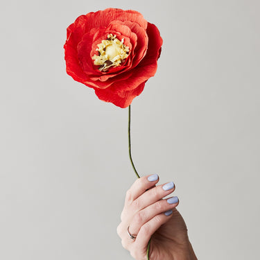 PAPER FLOWER, ICE POPPY, BRIGHT RED, 130440BR