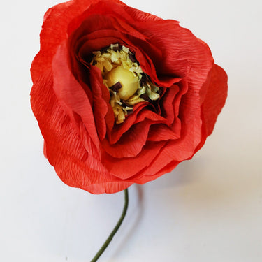 PAPER FLOWER, ICE POPPY, BRIGHT RED, 130440BR