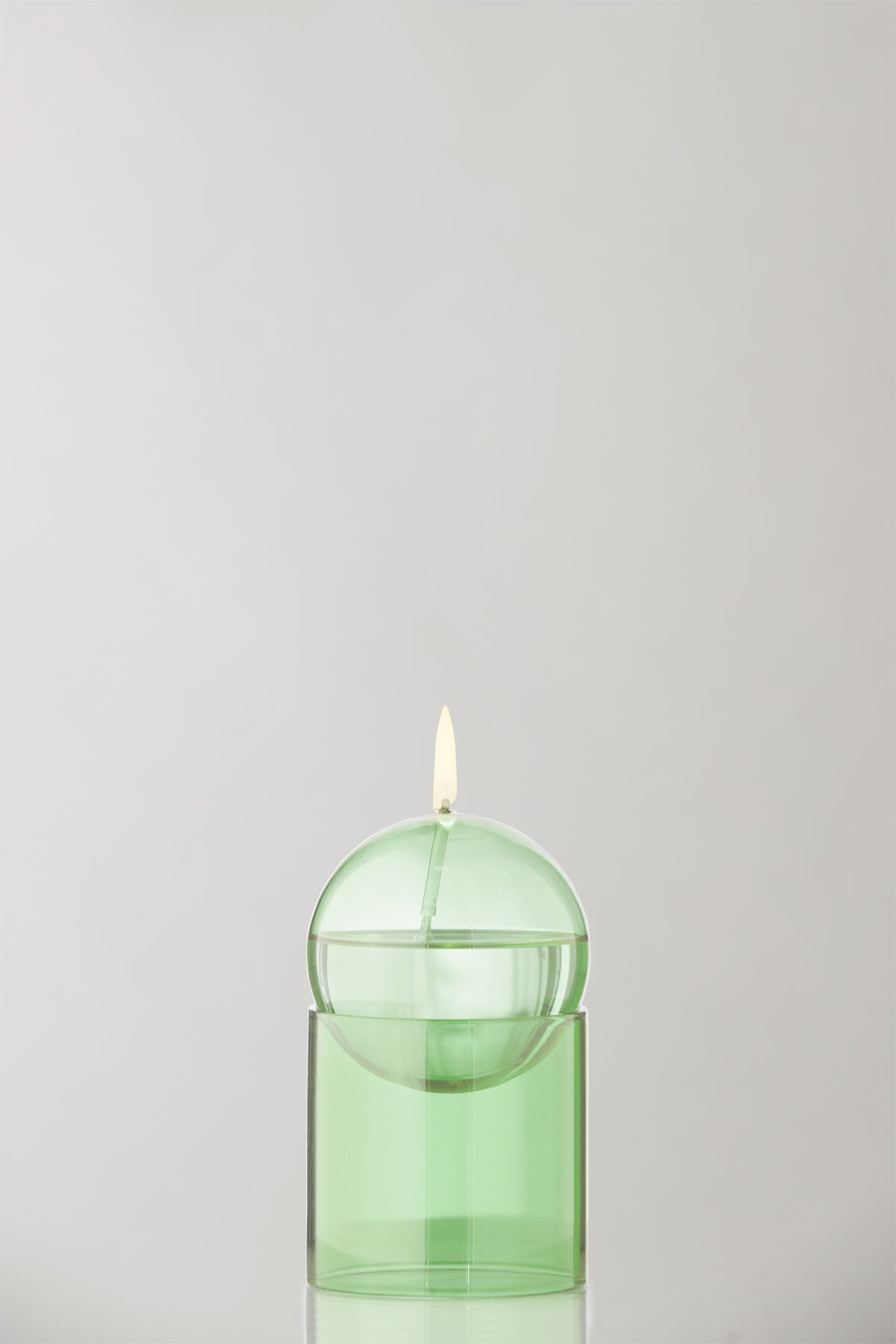 STANDING OIL BUBBLE, HIGH TUBE, GREEN/GREEN