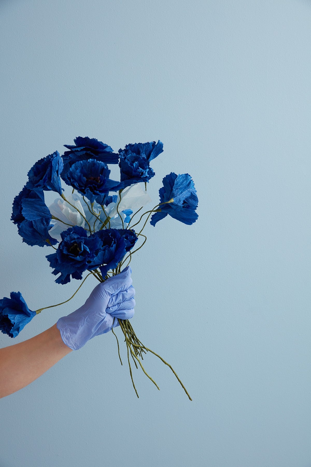 PAPER FLOWER, PEONY, BLUE
